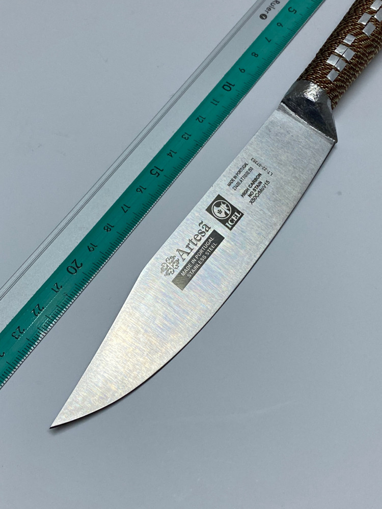 Portuguese knife, serrated, for cutting, sharp, non-corrosive + sheath