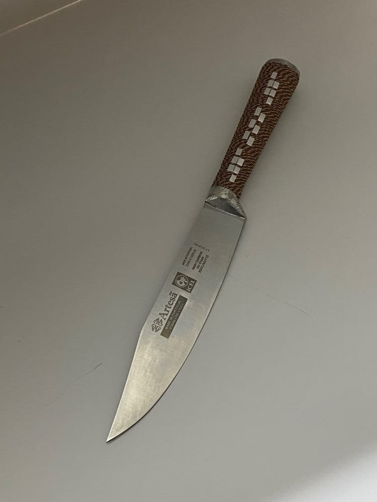 Portuguese knife, serrated, for cutting, sharp, non-corrosive + sheath