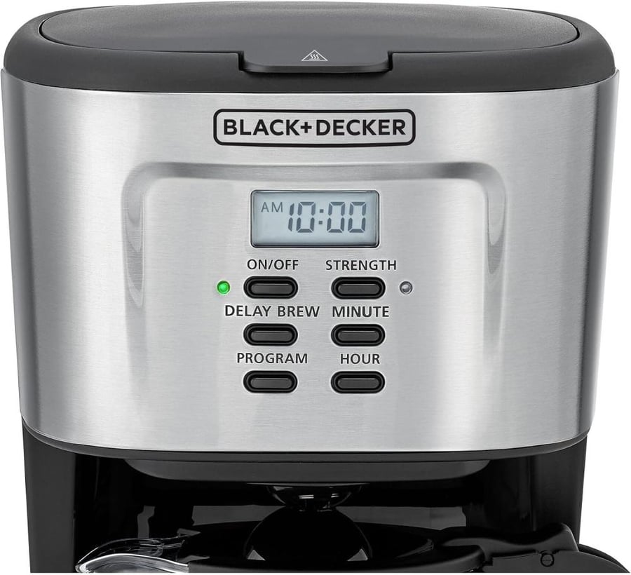 ماكينة قهوة بالتنقيط BLACK+DECKER سعة 12 كوب – مؤقت 24 ساعة وحفظ للحرارة