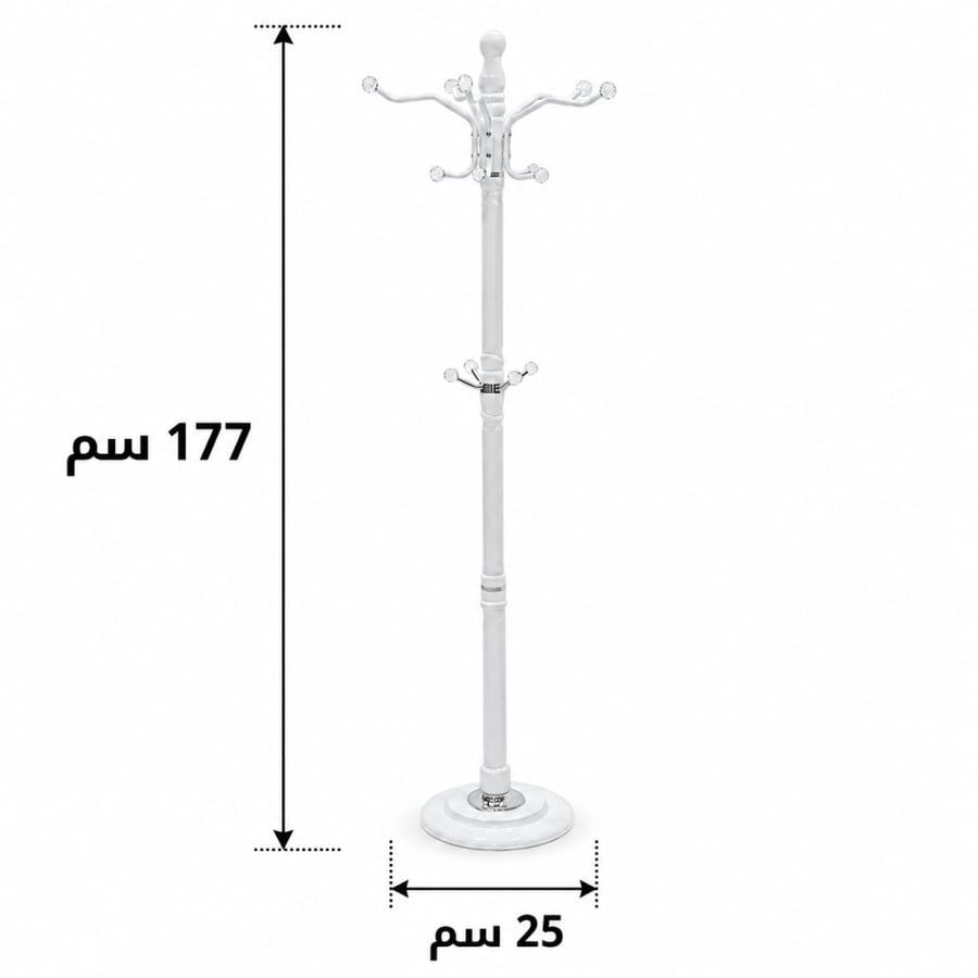 علاقة ملابس باللون الأبيضمقاس 177 × 25 سم