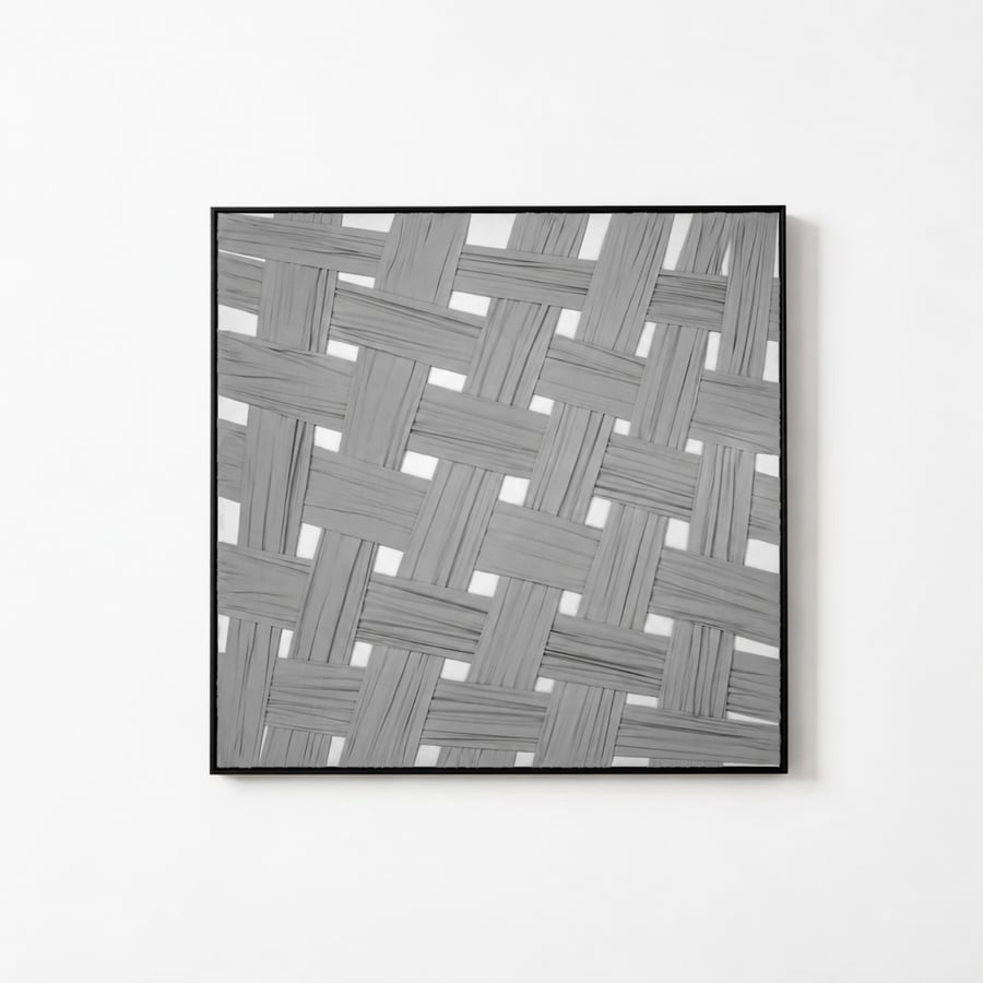 لوحة ديكور مربعة بإطار أسود مقاس 80 × 80 سم