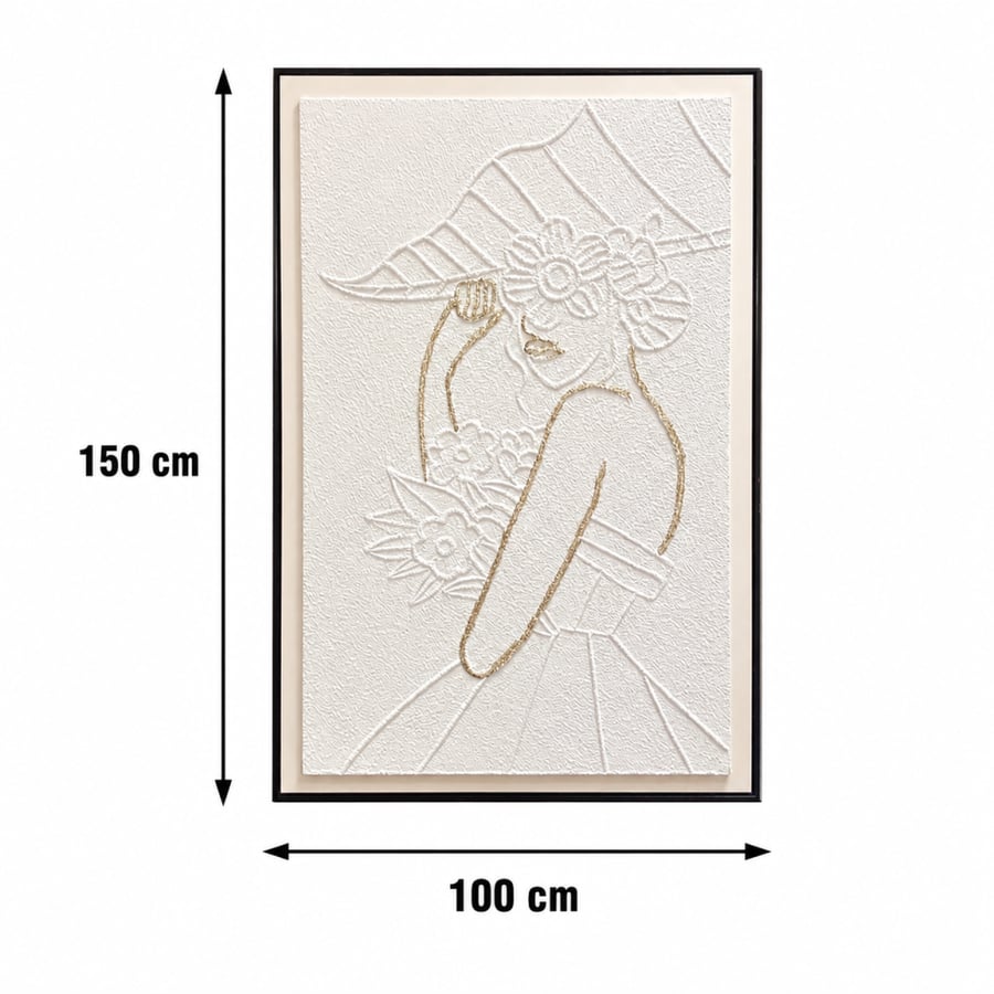 لوحة ديكور فاخرة بإطار أسود مقاس 100 × 150 سم
