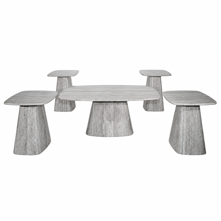 صورة طقم شاي رخام مستطيل1و 4 SHS 046 LIGHT GREY
