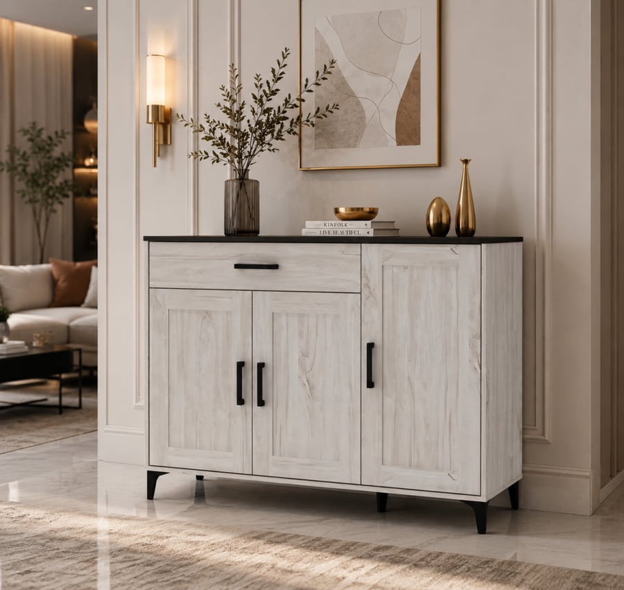 دولاب جزمة ماليزي 3 باب 120 سم SC351-120 WHITE OAK