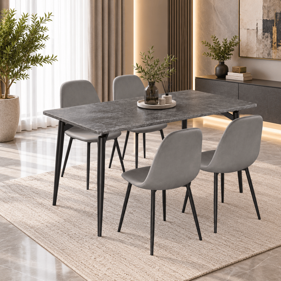 طاولة طعام خشب 4 كرسي M-024 GREY