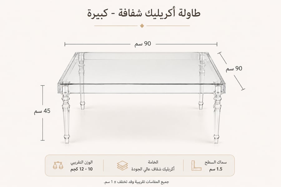 طقم شاي أكريليك مربع 4+1