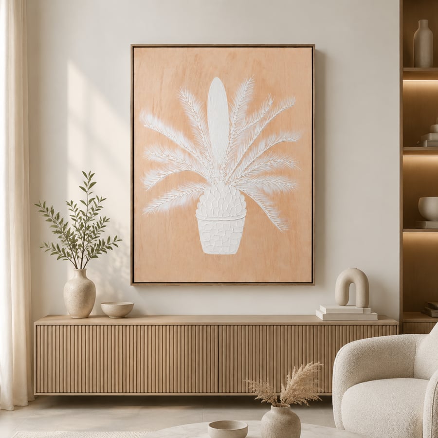 لوحة ديكور بإطار بيج مقاس 120 × 80 سم