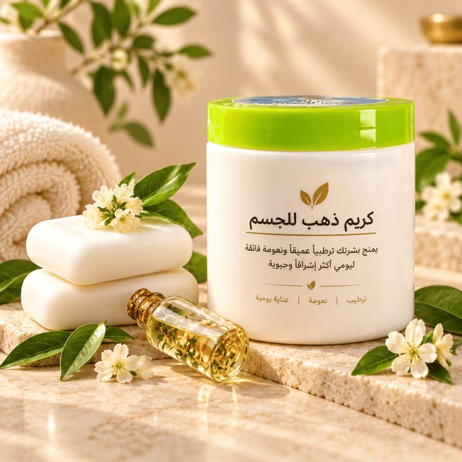 كريم ذهب للجسم +صابونية تعزيز التفتيح و النضارة