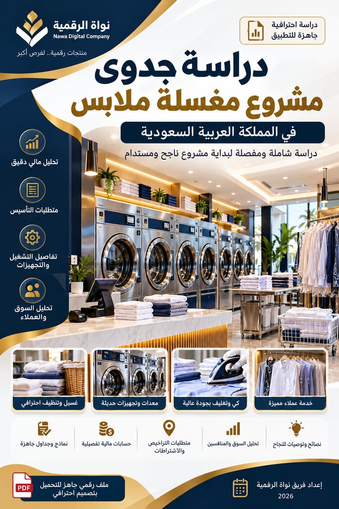 دراسة جدوى مغسلة ملابس
