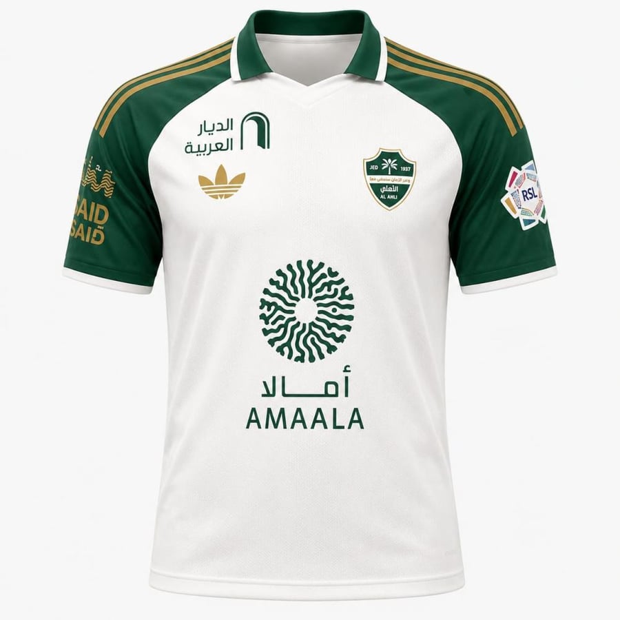 تيشيرت الأهلي السعودي الاحتياطي 26–27 للكبار | الأبيض