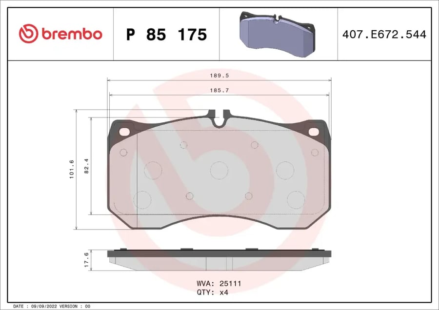 فحمات أمامية Brembo P85175