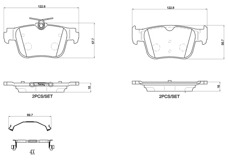 فحمات خلفية Brembo P 85 184