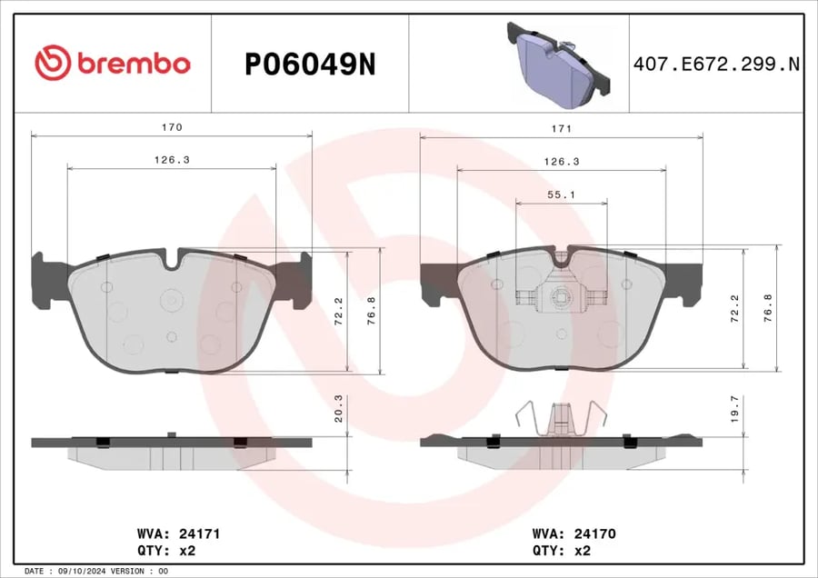 فحمات أمامية سيراميك Brembo P06049N