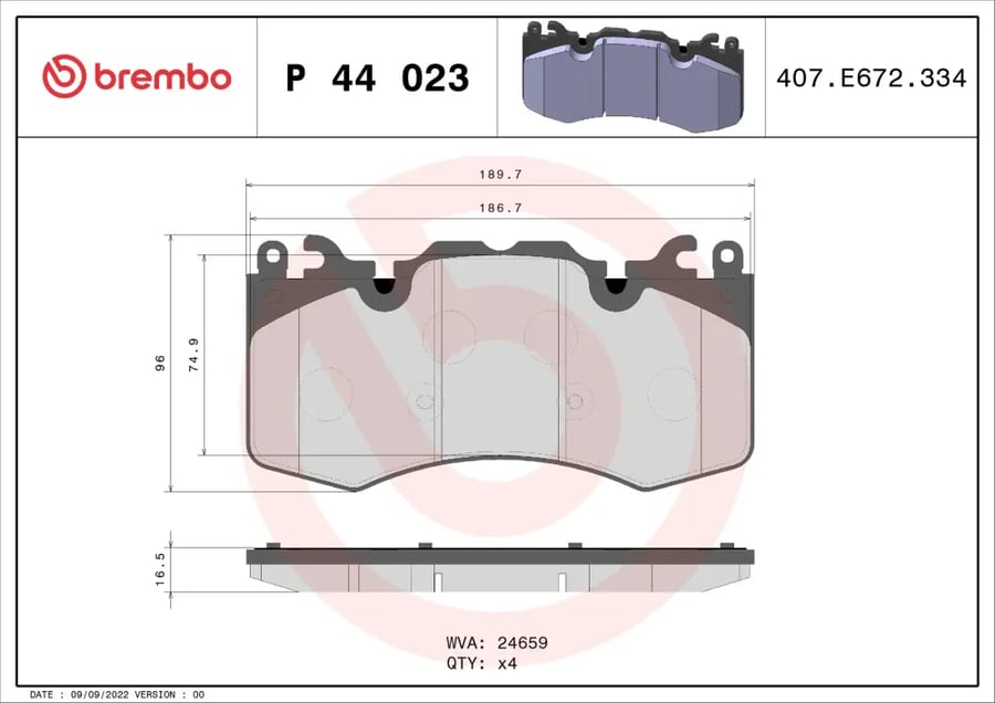 فحمات أمامية Brembo P 44 023