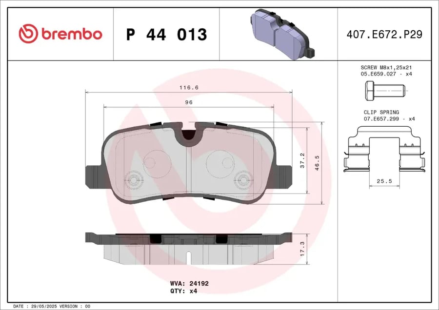 فحمات خلفية Brembo P44013