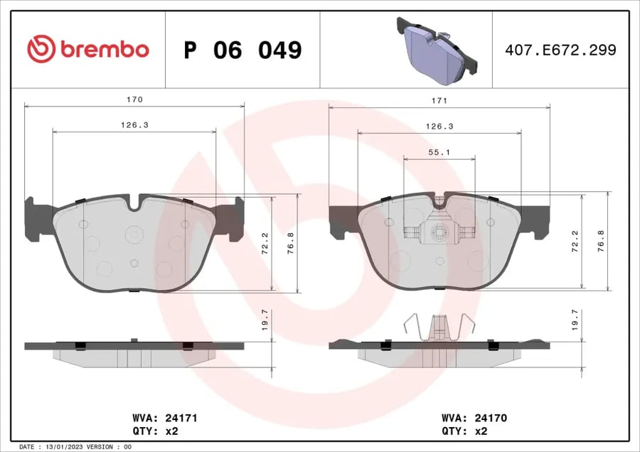 فحمات أمامية Brembo P06049
