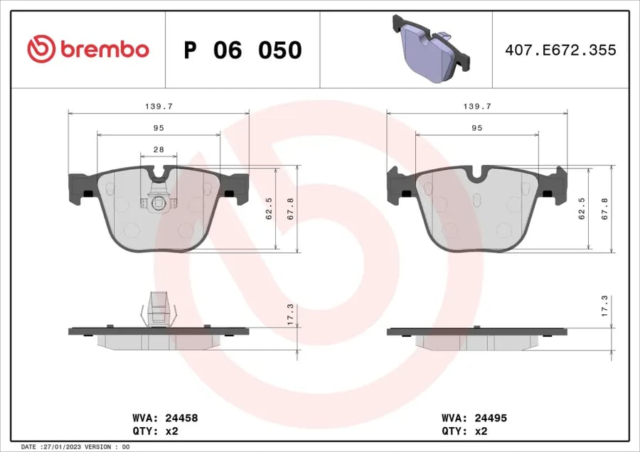 فحمات خلفية Brembo P 06 050