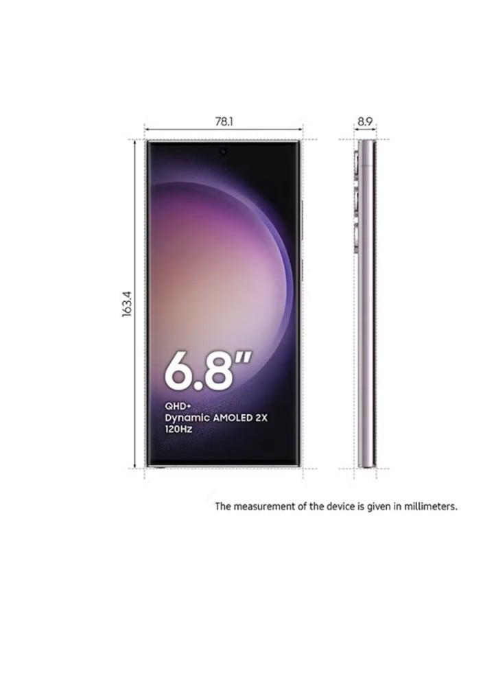 هاتف Galaxy S23 Ultra 5G ثنائي الشريحة باللون الكريمي وذاكرة الوصول العشوائي (RAM) سعة 12 جيجابايت وسعة 256 جيجابايت - إصدار الشرق الأوسط