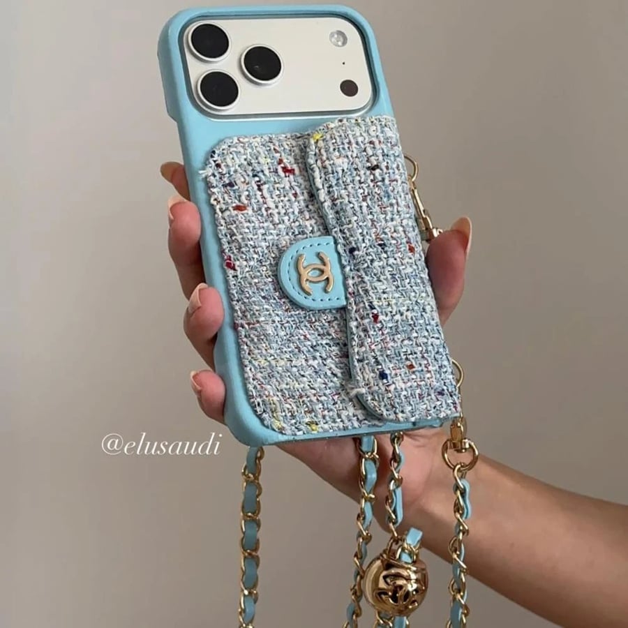 Chanel phone case blue