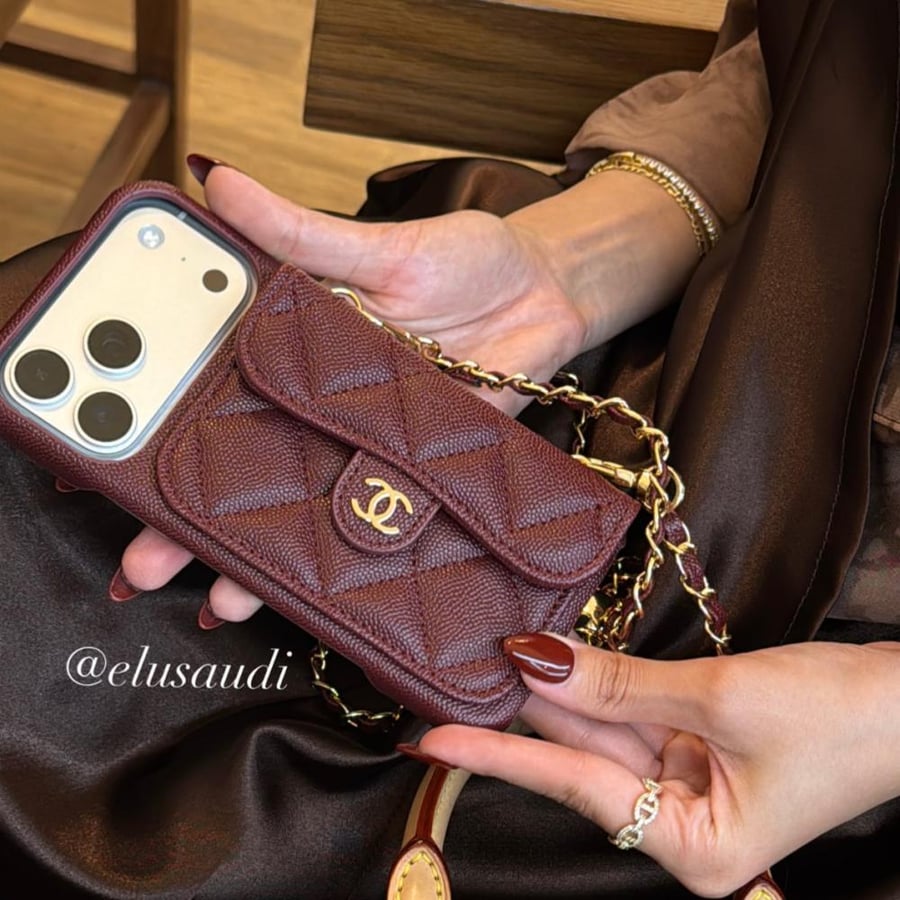 Chanel phone case ( burgundy)