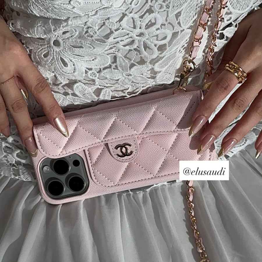 Chanel phone case pink