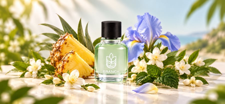 مشهد بصري عريض لعطر برانش ونوتاته الفاكهية والزهرية
