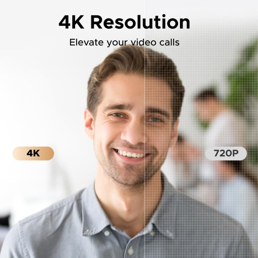 كاميرا ويب UGREEN 4K FHD 1080P بدقة 8 ميجابكسل للكمبيوتر الشخصي، التركيز التلقائي PDAF، ميكروفونات مزدوجة لإلغاء الضوضاء، كاميرا كاميرا ويب للتكبير/الفرق/Google Meet