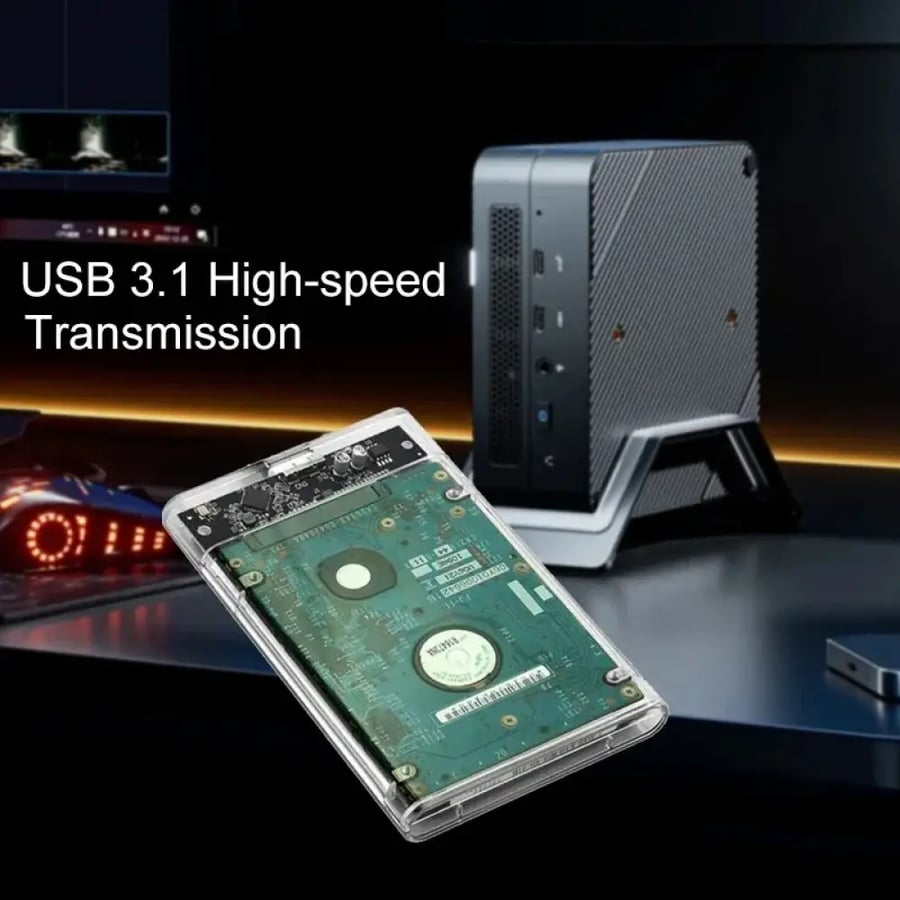 حافظة أقراص ثابتة خارجية USB3.0 5 6 جيجابت في الثانية 2.5 بوصة حافظة قرص صلب شفاف حاوية القرص الصلب SATA HDD SSD حقيبة للتخزين لأجهزة الكمبيوتر المحمول