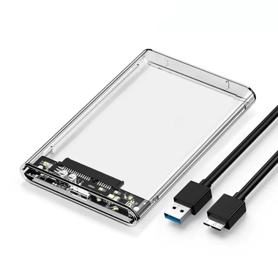 حافظة أقراص ثابتة خارجية USB3.0 5 6 جيجابت في الثانية 2.5 بوصة حافظة قرص صلب شفاف حاوية القرص الصلب SATA HDD SSD حقيبة للتخزين لأجهزة الكمبيوتر المحمول
