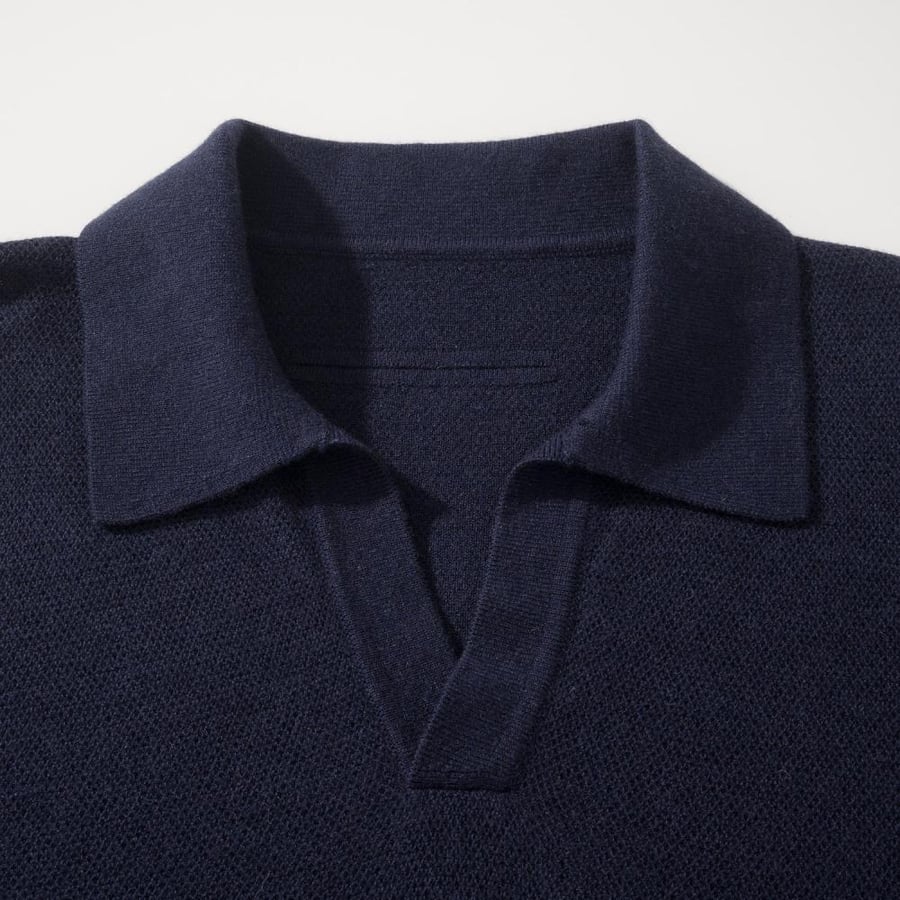 Luxury Knitted Long Sleeve Polo