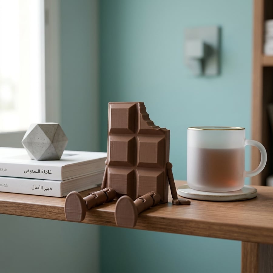 مجسم لوح الشوكولاتة التفاعلي (Articulated Chocolate Bar Desk Buddy / Shelf Sitter)