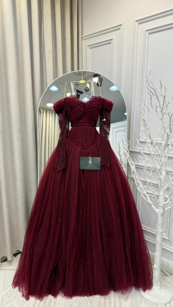 Lace evening dress double circle