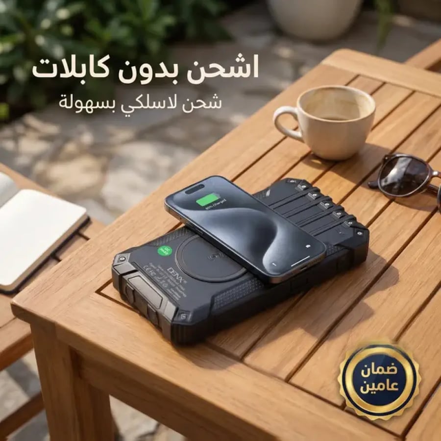 باور بنك وكشاف بالطاقة الشمسية من دينكس ضمان عاميين