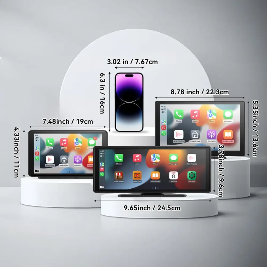 شاشة سيارة محمولة مع CarPlay وWiFi