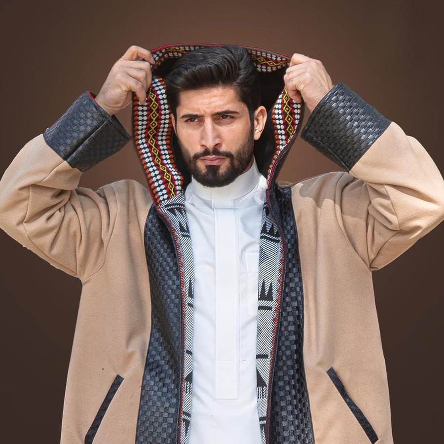 فروه رجالي تلتبس وجهين بيج-اسود