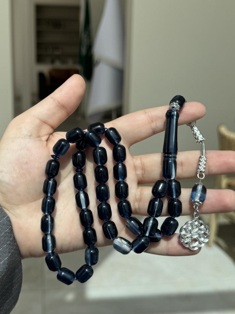 سبحة بكلايت طربزون معدن كحلي شفاف