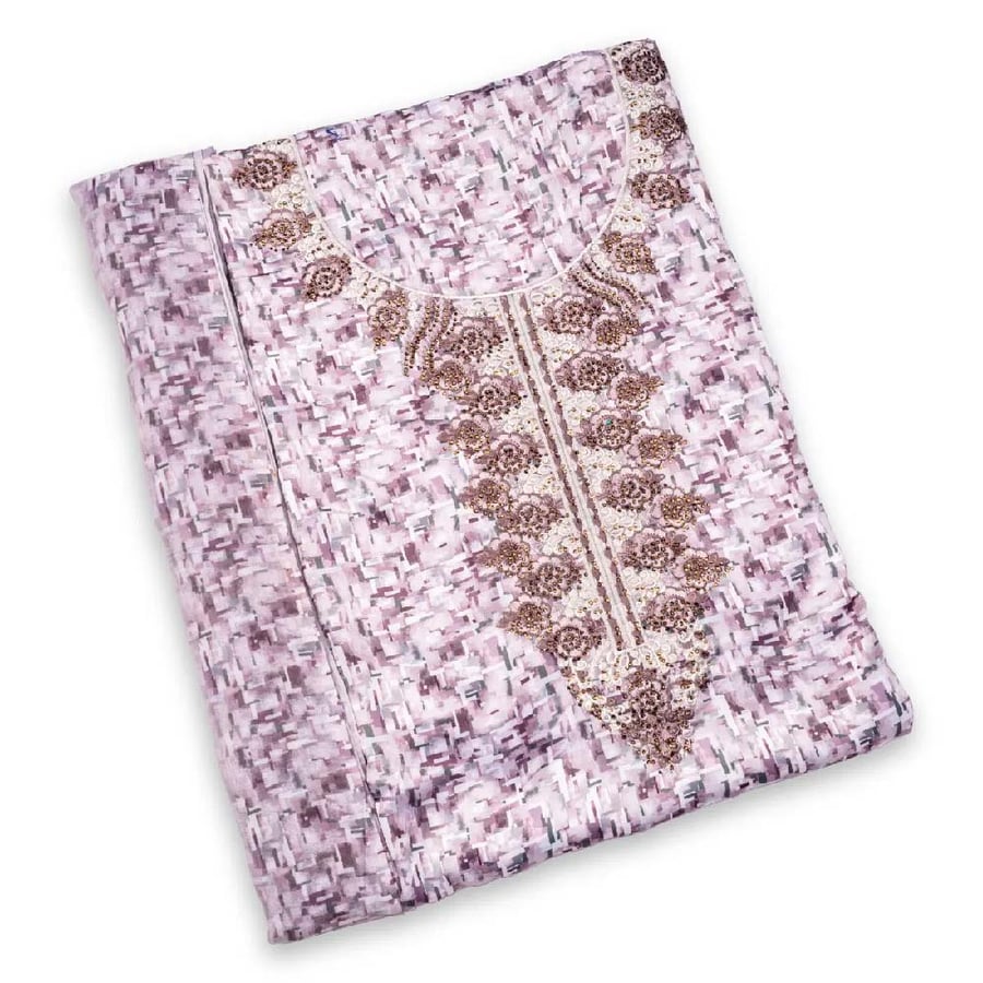 Cotton satin mask with front pattern and the headscarf