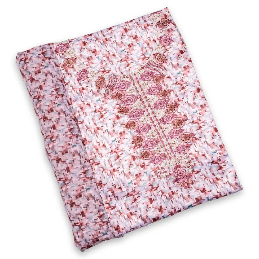 Cotton satin mask with front pattern and the headscarf