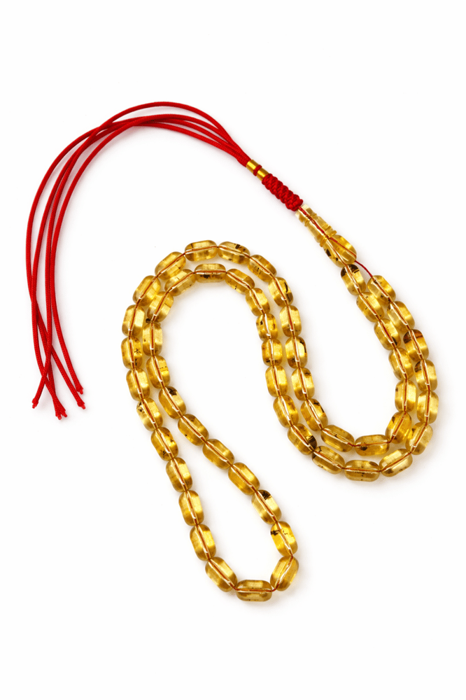 Natural amber rosary with chips