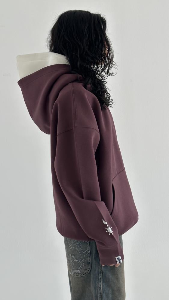 هودي دبل كاب عنابي oversize