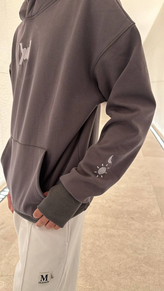 هودي رمادي oversize