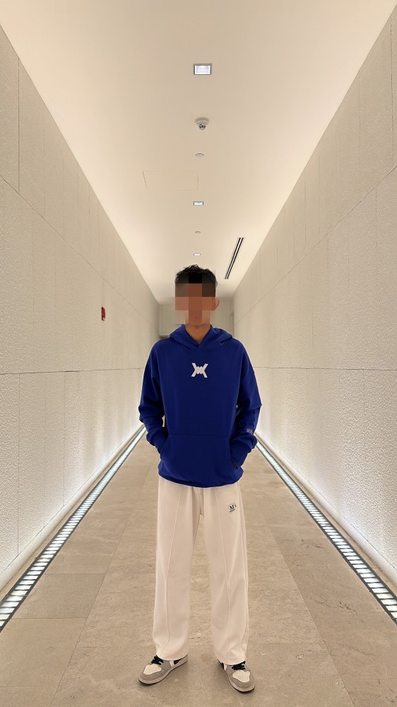 هودي أزرق oversize