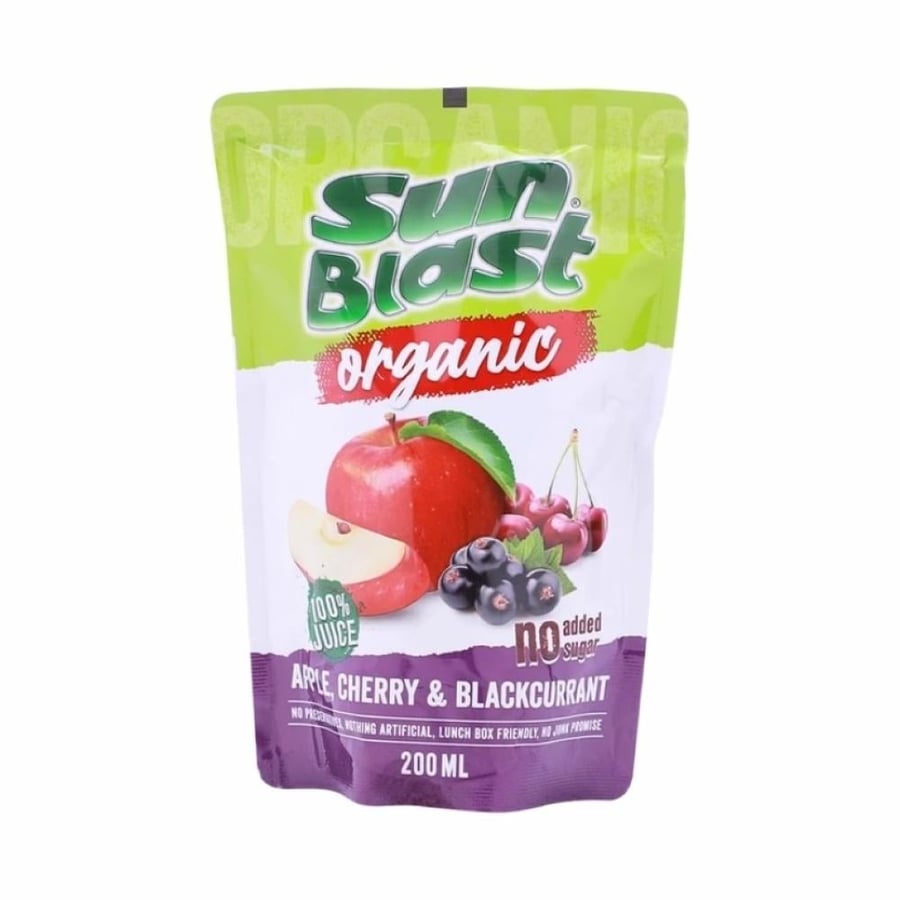 عصير عضوي طبيعي 100% بدون سكر سن بلاست  200 مل - SUN BLAST ORGANIC JUICE FREE SUGAR