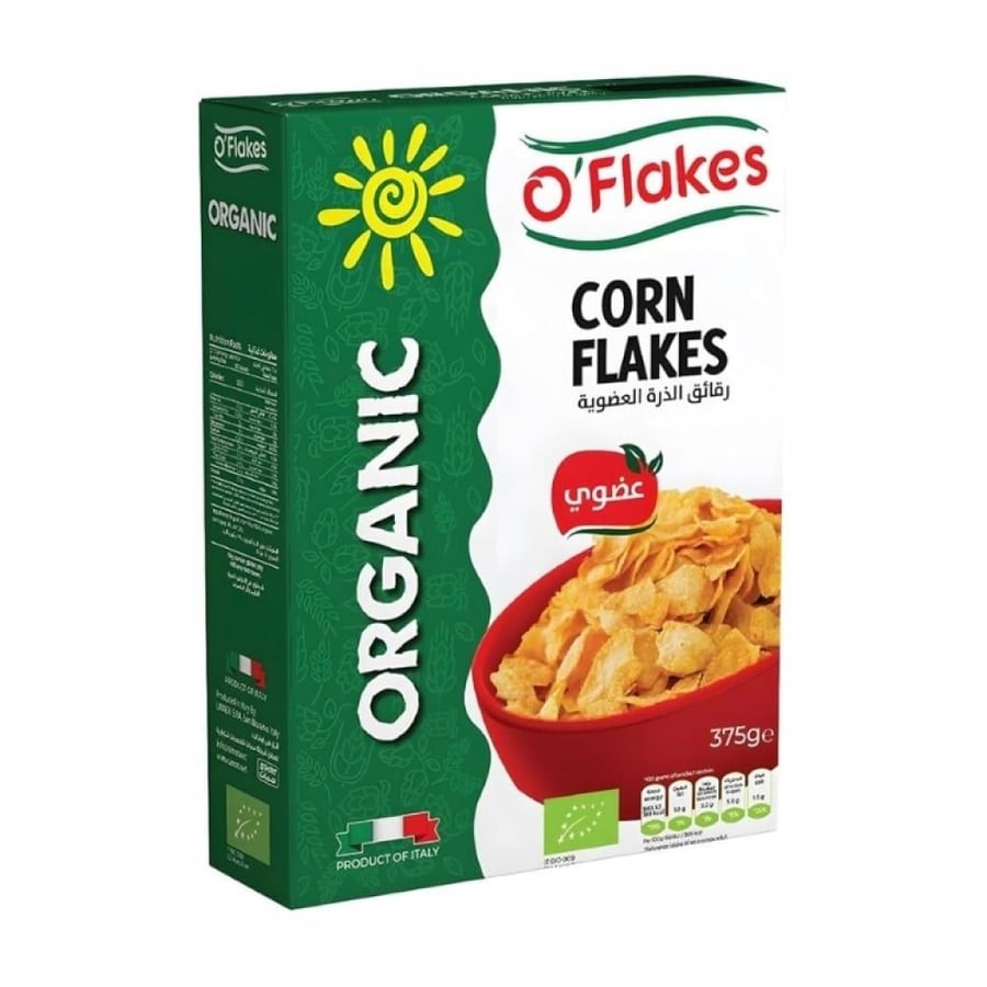 رقائق الذرة العضوية أوفلاكس 375 جم - OFLAKES ORGANIC CORN FLAKES
