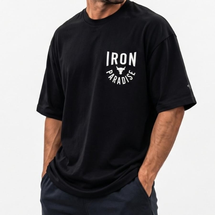 تيشيرت رجالي قطن أوفر سايز - IRON PARADISE