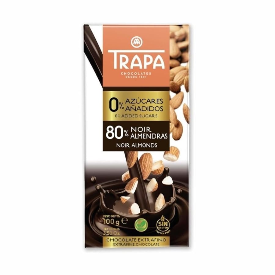 لوح شوكولاتة بدون سكر مضاف من ترابا 100 جم - TRAPA CHOCOLATE