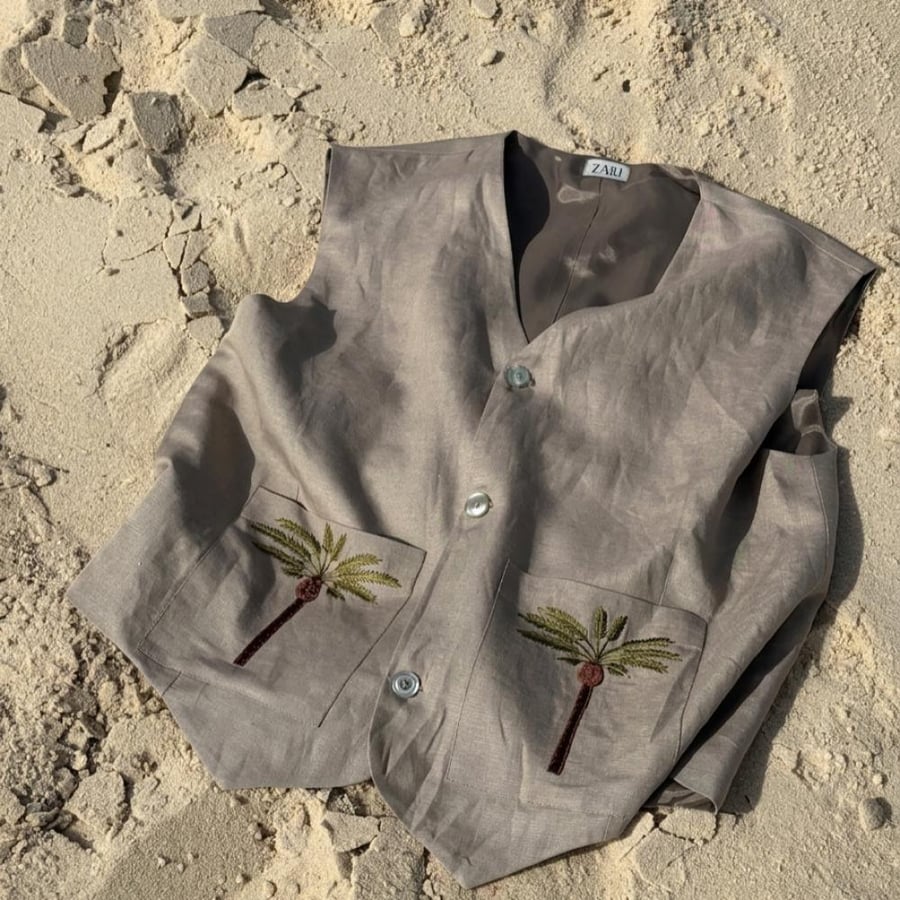 The Palm Linen Vest