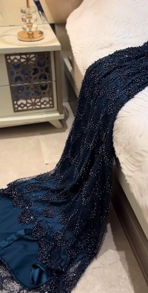 فستان سهره  فخم كحلي