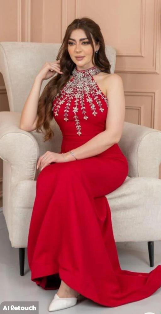 فستان سهره   فخم احمر