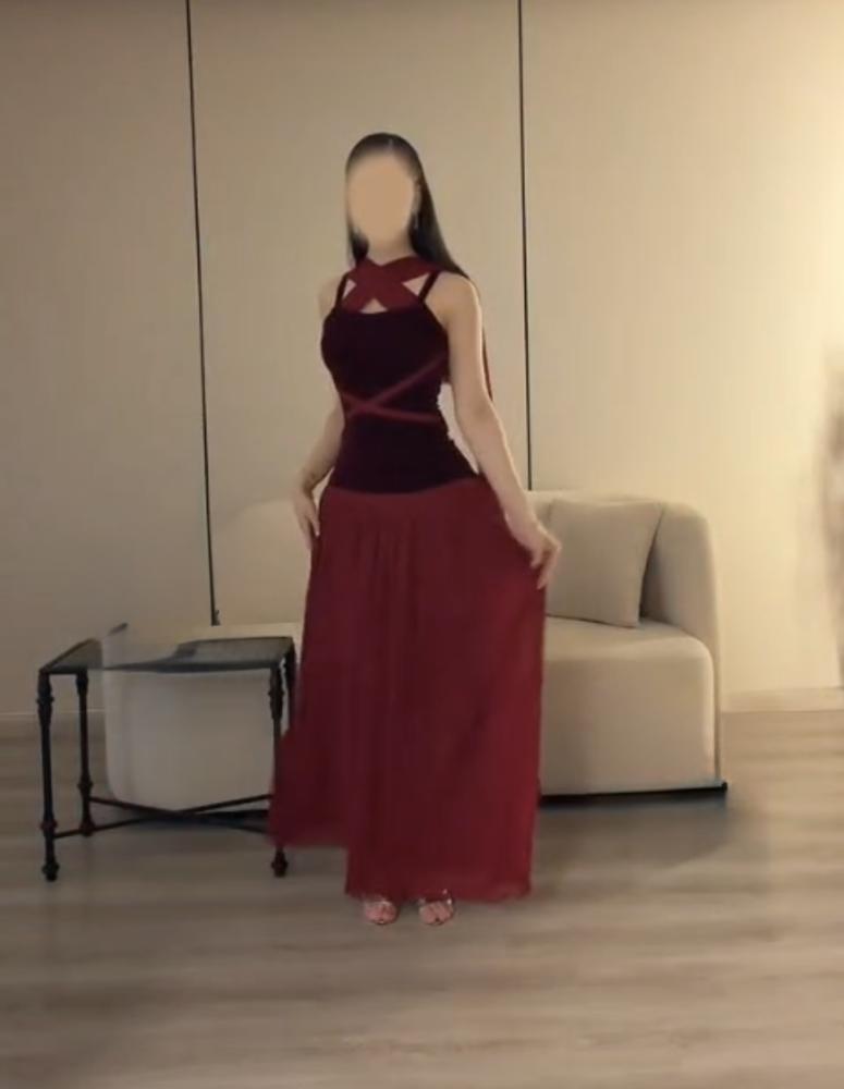 فستان سهره  ناعم جوخ وشيفون